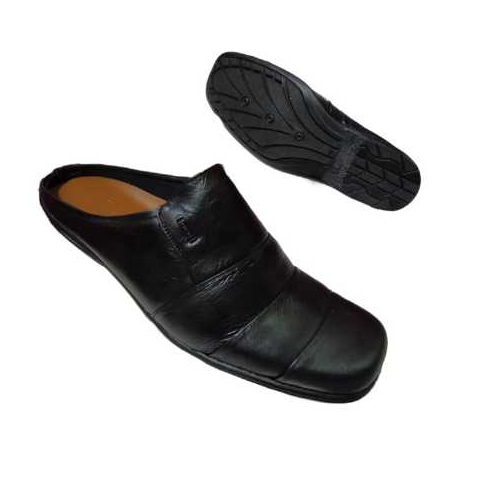 Sandal Selop Pria Kulit Asli Bustong Slip-On Nyaman Dipakai Seharian / Sepatu Slop Nyaman Anti Slip