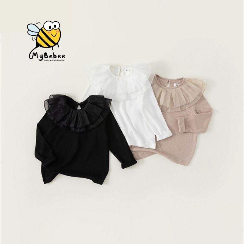 CLEARANCE MyBebee Kaos Lengan Panjang Anak Cewek Leher Renda