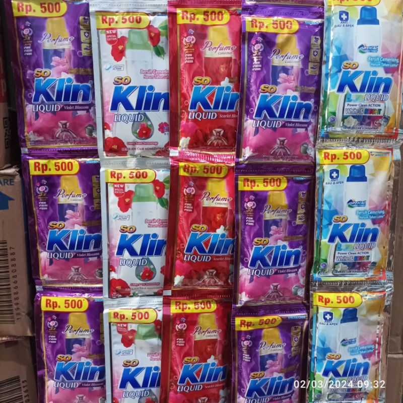 Soklin Sachet 500'an RENCENG  (Dapat 12 sachet)  Deterjen cair