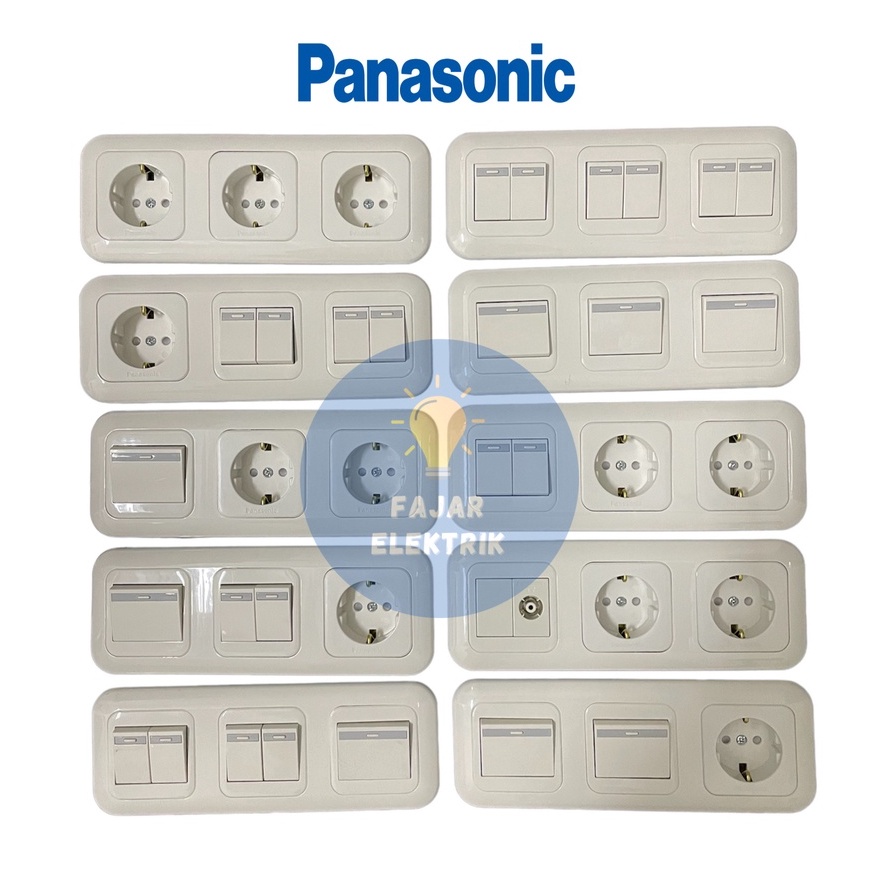 PANASONIC 3 GANG INBOW STOPKONTAK SAKLAR SERI 3 GANG SAKLAR ENGKEL3 GANG i Produk Terkini