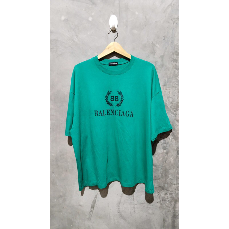 kaos balenciaga oversized green tosca