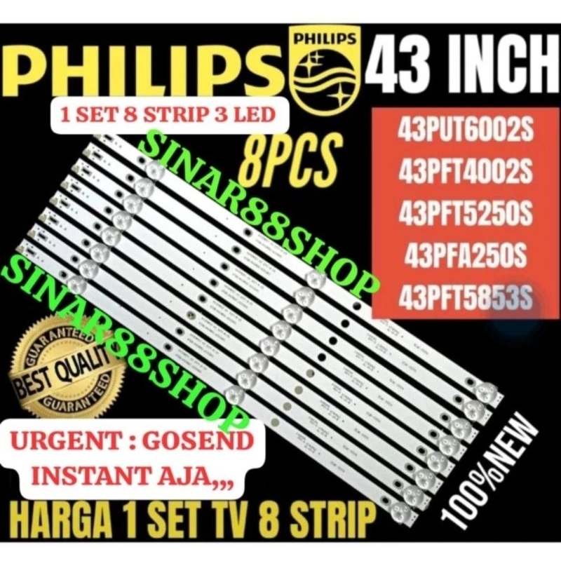 8 STRIP BACKLIGHT TV  PHILIPS 43 INCH 43PUT6002S/70 43PFT5853S/70