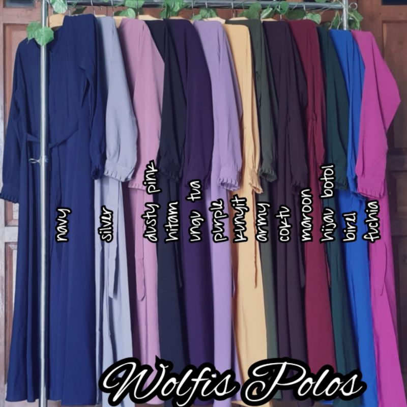 Gamis wolfis POLOS // elegan // simple // seragam