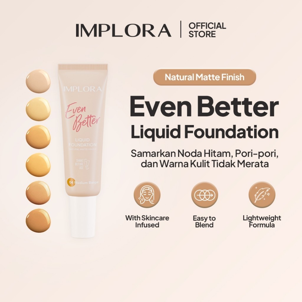 Implora Even Better Liquit Foundation 25gr ivory medium beige