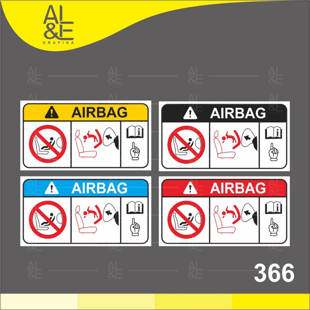 

366 - Stiker Airbag, Sticker Vinyl, Cetak Premium Indoor, Tahan air