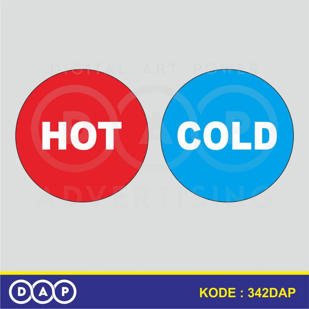 

342 - STIKER LABEL HOT DAN COLD - 5 X 5 CM - VYNIL - TERBAIK