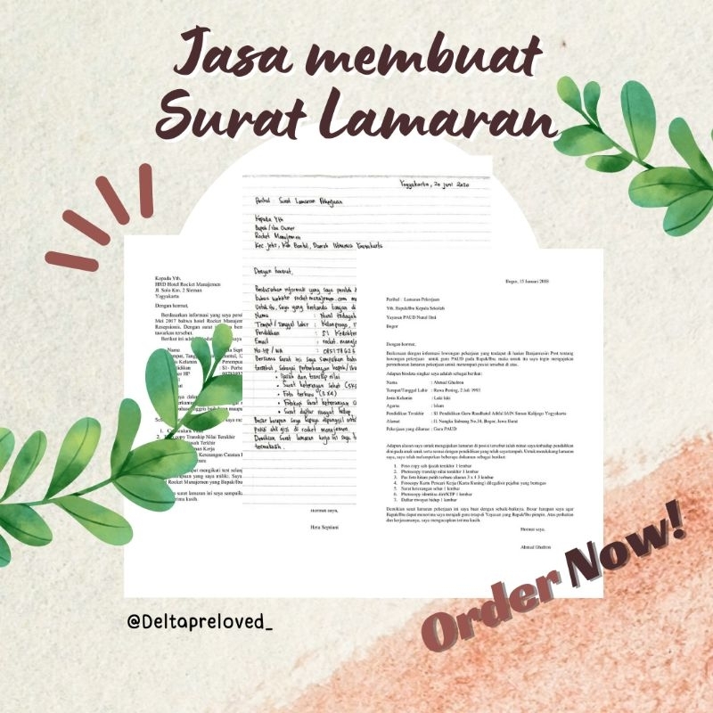 Jasa membuat surat lamaran kerja / Surat lamaran kerja / Menulis surat lamaran kerja