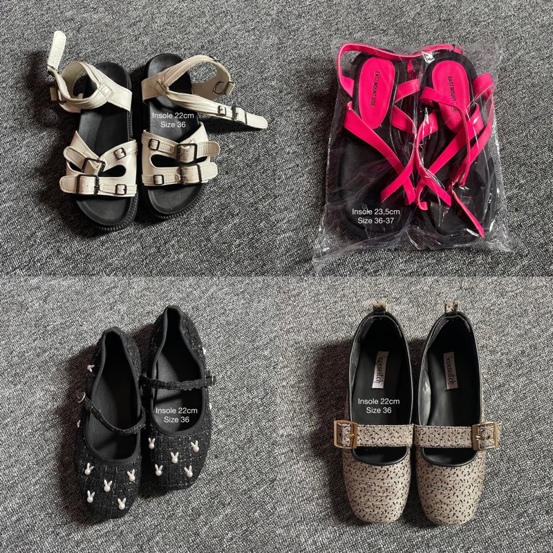 [Preloved] Flatshoes and Sandals Mader, Zara, Eveseitch, Stooli.id