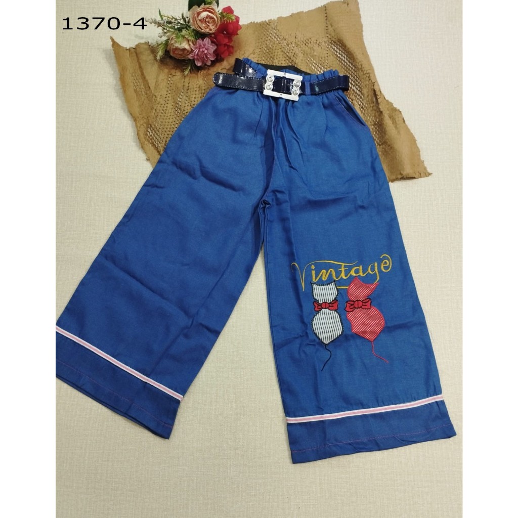 CELANA KULOT JEANS ANAK PEREMPUAN PANJANG UMUR 12 TAHUN