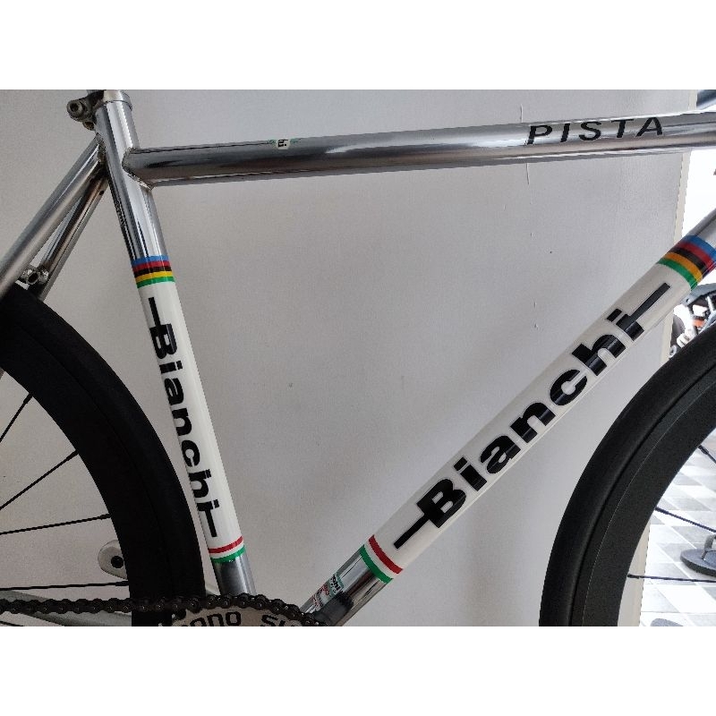 frame set Bianchi pista size 49 dengan seatpost