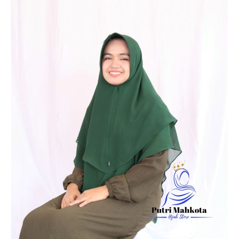 bergo 2 layar ceruty/hijab ceruty 2 layar/hijab premium ceruty/bergo sar'i pinguin ceruty 2 layar/be