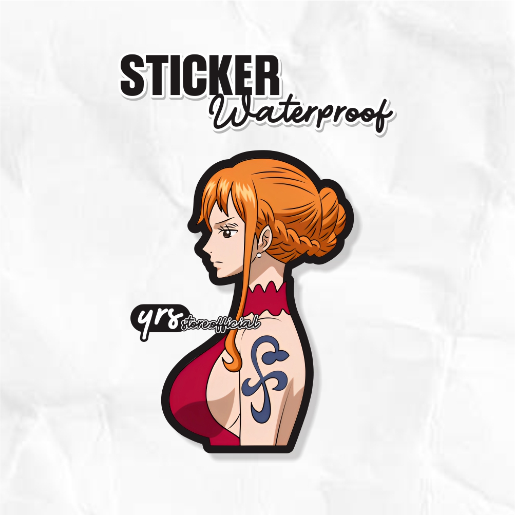 

Sticker Anime One Piece Nami Sticker case hp laptop dll Ukuran +- 7 x 4,5 cm