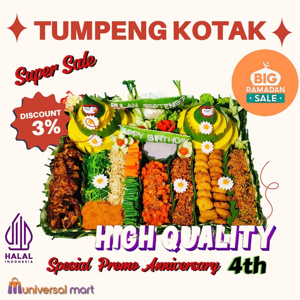 

Nasi Tumpeng Kotak Besar Menu Lengkap Porsi Bervariasi