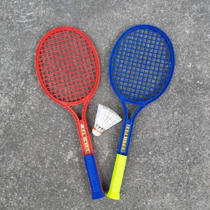 Set Mainan Raket Badminton 2 Pcs Edukasi Kok Bulutangkis Edukasi Anak Laki Perempuan