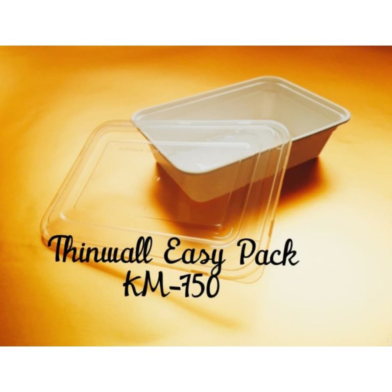 (PREM750 PUTIH) Thinwall Putih Premium 750ml/Lunch Box Plastik/Kotak Makan