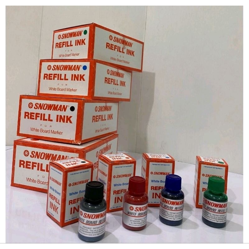 

Tinta Spidol/Refill ink Snowman untuk whiteboard 12 PCS
