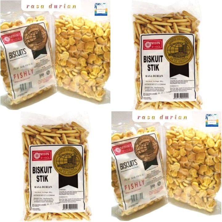 

Nissin Fishly Durian 300 gr Perpaduan Rasa Vanilla dan Durian Biskuit Kering Nissin Stik Durian