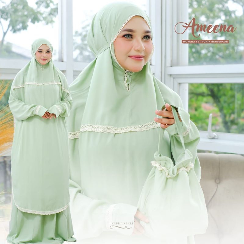 MUKENA AMEENA // MUKENA BALI TUNIK // MUKENA PUTUSAN BERLENGAN