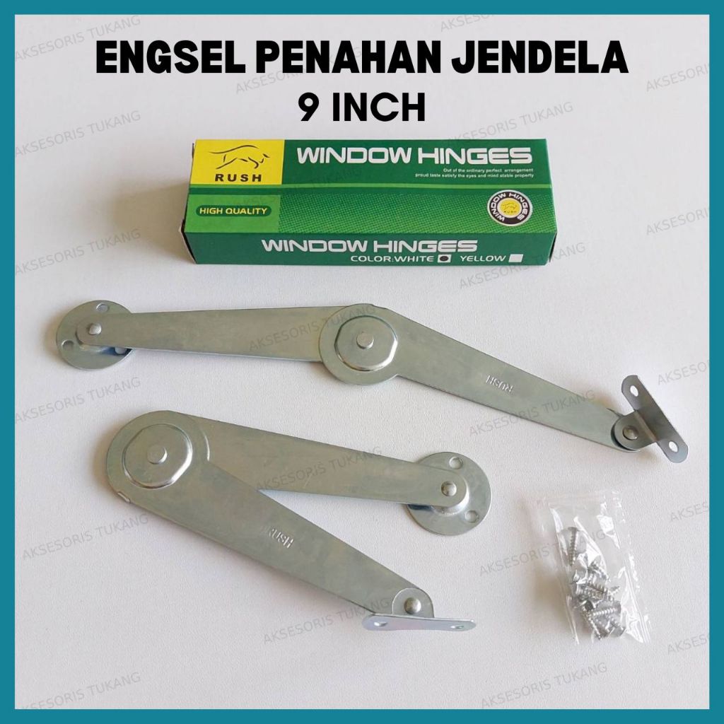 Engsel Salon 9" Inch / Engsel Penahan Jendela / Sikutan Jendela Lipat Hak Angin 9 Inci Rush