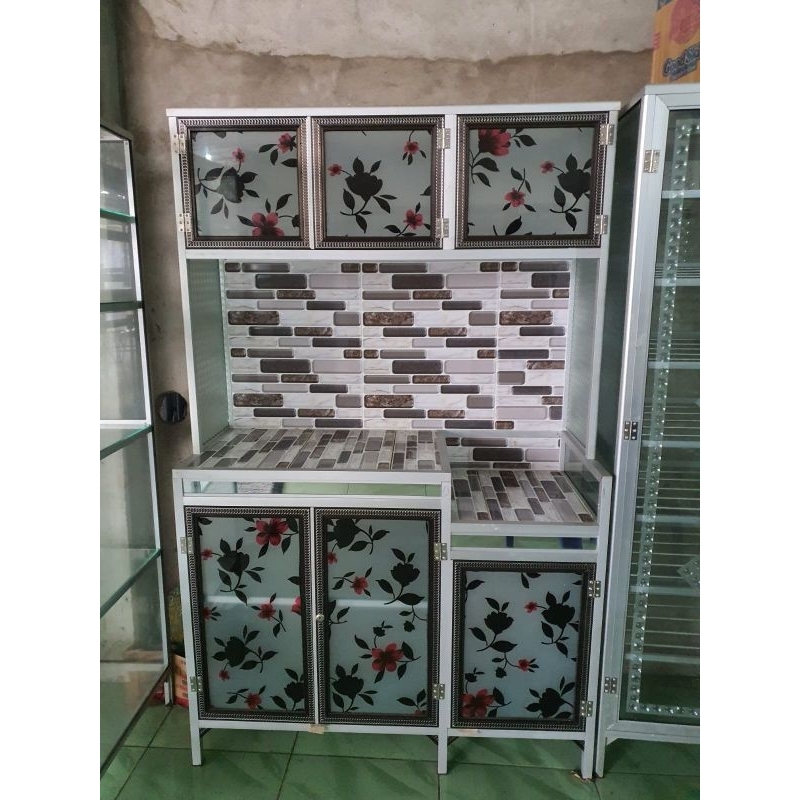 Rak Dapur / Kitchen Set Dapur Aluminium Kaca / Lemari Dapur Minimalis