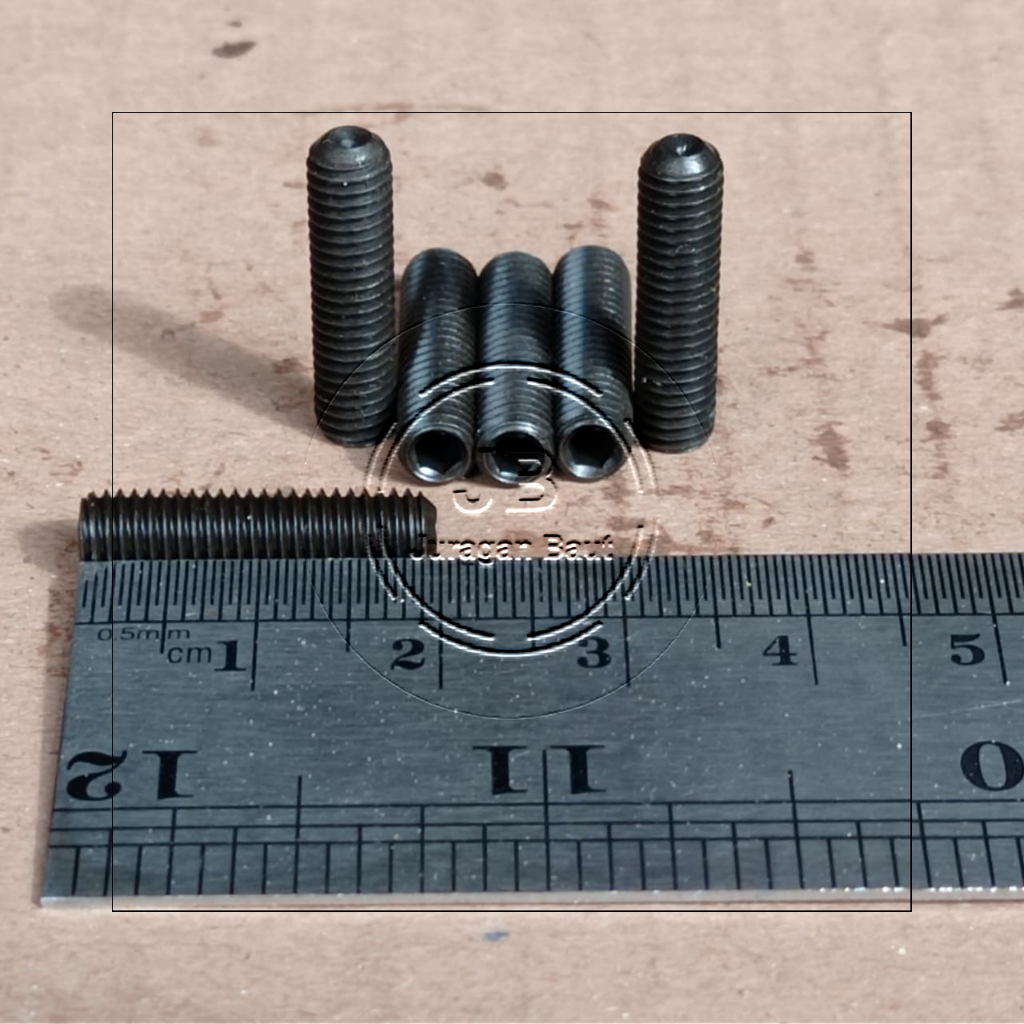 BAUT L TANAM M5X20 L SOCKET SET SCREW M5 X 20 PANJANG 2CM 2 CM 20 MM 20MM 5 X 20 BAJA HITAM BAUT 8 K