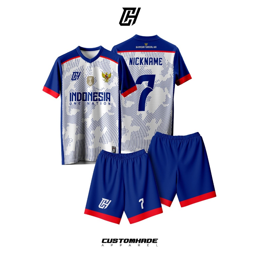 Baju Kaos Jersey Setelan Futsal  Sepak Bola Custom INDONESIA Printing Volly Badminton