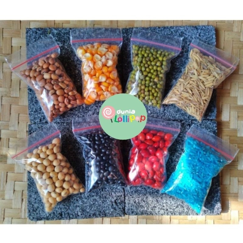 Kolase biji-bijian / Paket biji-bijian 8 macam (kemasan sedang)