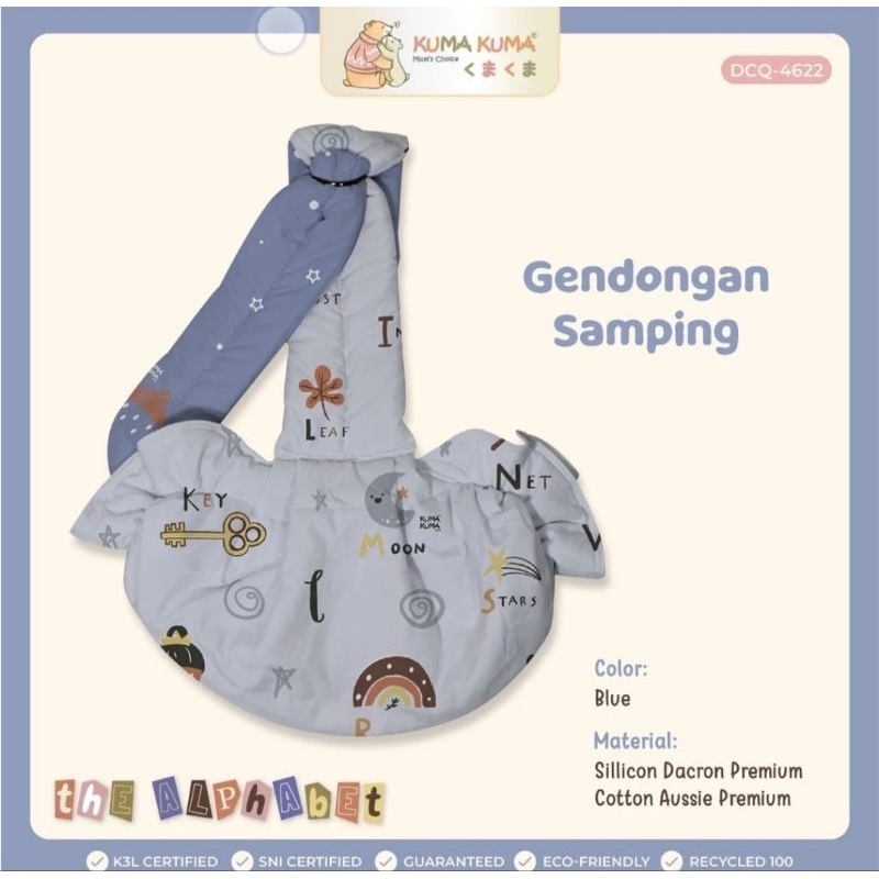 Kuma Kuma Gendongan Kerut Bayi warna putih abu-abu.