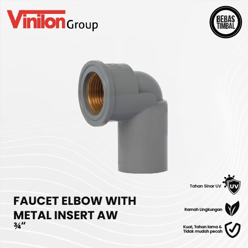 Faucet Elbow Metal Insert PVC AW 3/4 Inch Vinilon