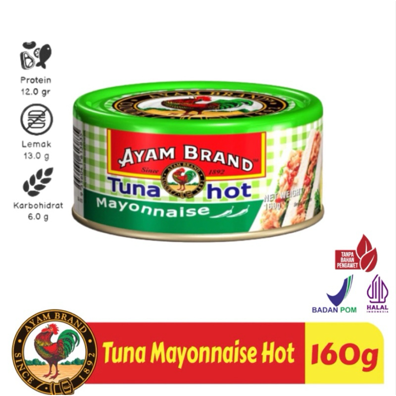 

Ayam Brand - Ikan Tuna Kaleng Mayonnaise Pedas / Natural 160gr