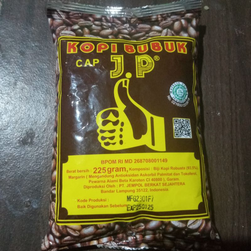 

KOPI / KOPI BUBUK / KOPI CAP JEMPOL ORIGINAL KEMASAN 225 GRAM