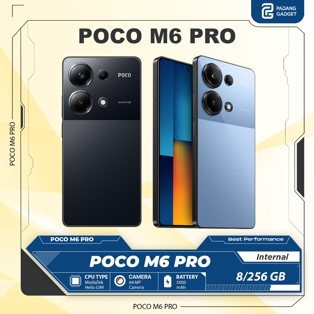 POCO M6 PRO Ram 8+5/256 GB Original Ram Extend Hp Gaming Chipset Mediatek Helio G99 ULTRA Garansi Re