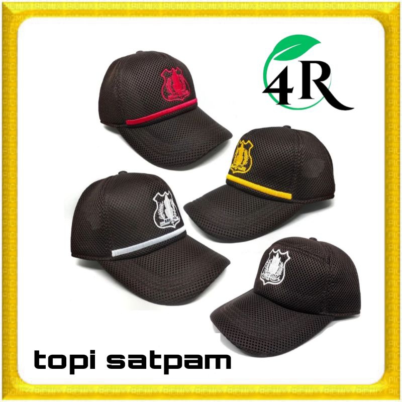 topi satpam security terbaru berkualitas murah topi satpam coklat