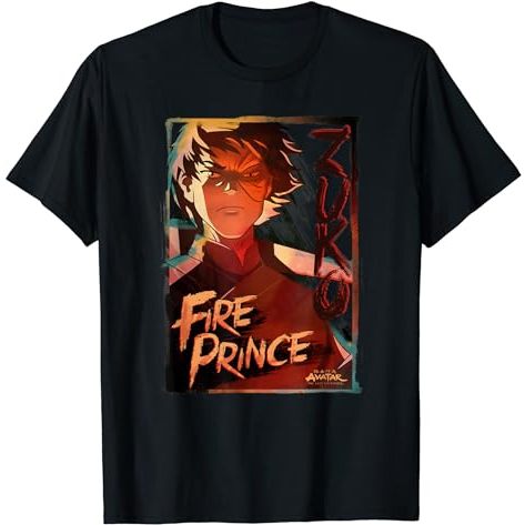 BAJU KAOS Avatar Aang The Last Airbender Zuko Fire Prince Portrait T-Shirt