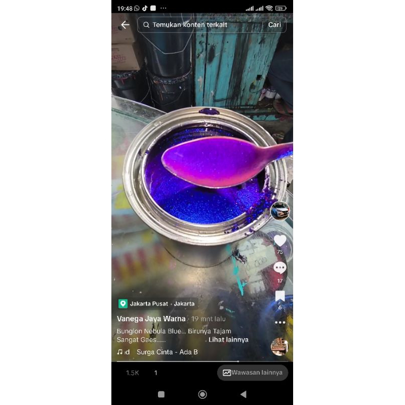 Baru Cat Pu Bunglon Nebula Blue, Birunya Tajam, Harus Menggunakan Cat Warna Dasaran Hitam Sebelum