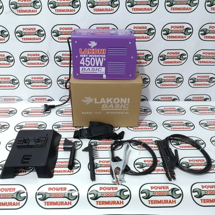 

Mesin Las LAKONI Basic 123ix 450w Inverter Travo Las Trafo Las Ungu
