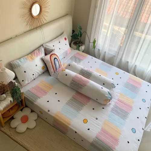 PROMO SATU SET SPREI SARUNG BANTAL DAN GULING MOTIF AESTHETIC TERBARU
