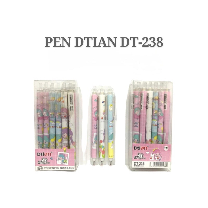 

1lsn(12pcs) Pen Gel Dtian 238 pen lucu pen murah pen motif