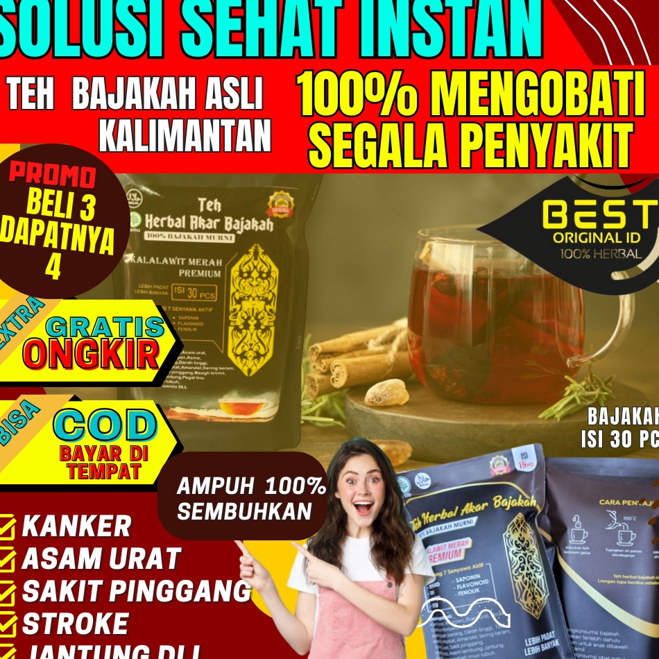 

GSO319 Splash Teh Celup Kayu Akar Bajakah Asli Kalimantan Isi 3 Pcs Teh Bajakah Kalalawit Merah Premium Dapat Mengobati Penyakit Kanker Tumor Stroke