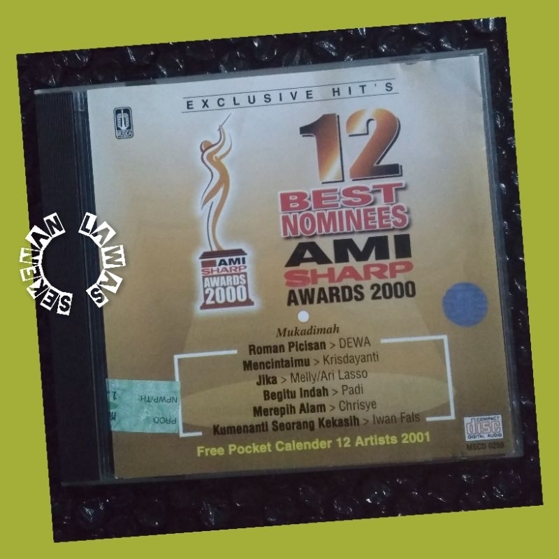 CD 12 Best Ami Sharp Awards 2000/Dewa, Chrisye, Iwan Fals dkk (Disc Ada Baret Halus Pemakaian)