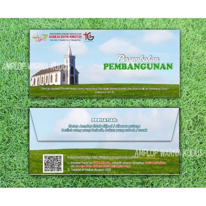 Amplop Persembahan Gereja Laminasi