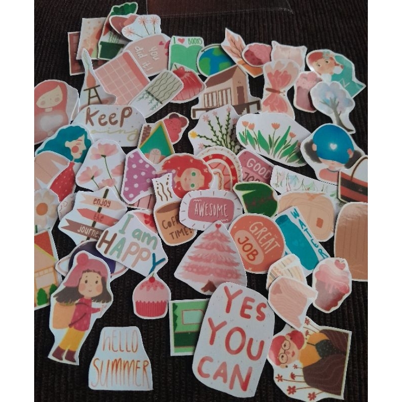 

60 Pcs Stiker Random Cute Woman Life