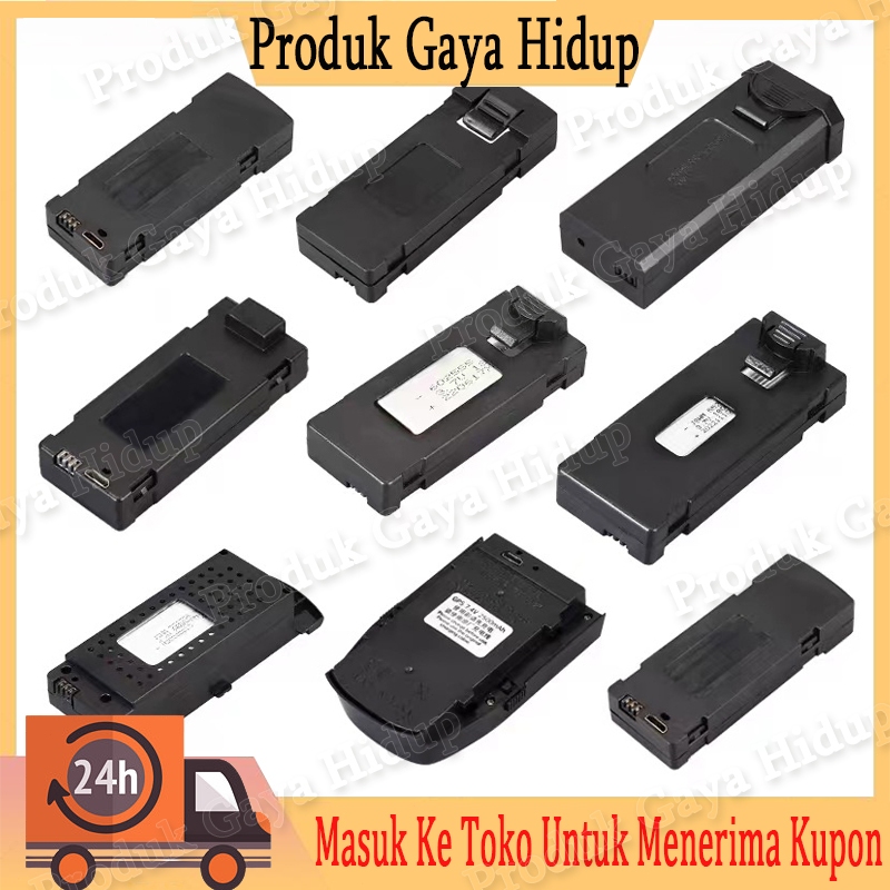 Baterai Drone 3.7V Kapasitas Besar E68/E88/E99/P8/P9/KY202 UAV Lithium Battery Multi -Style 4 -Xis P