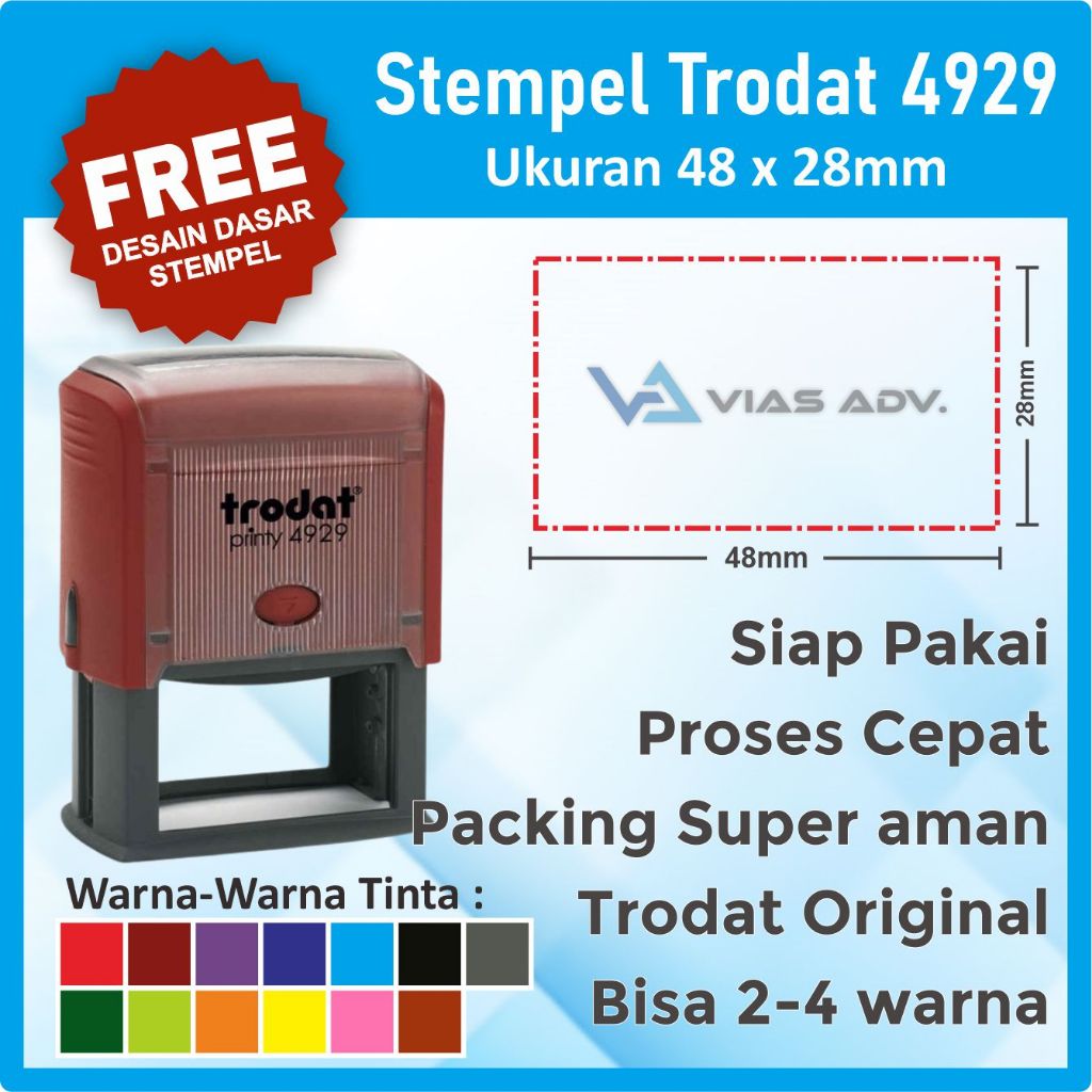 

Stempel Praktis Trodat 4929 (48x28mm) FREE DESAIN | Stempel 3 warna | Stempel Besar | Stempel Lunas | Stempel Toko Stempel Pabrik | Stempel Instansi | Stempel Custom | Stempel CV | Stempel PT | Stempel Olshop Stempel Perusahaan