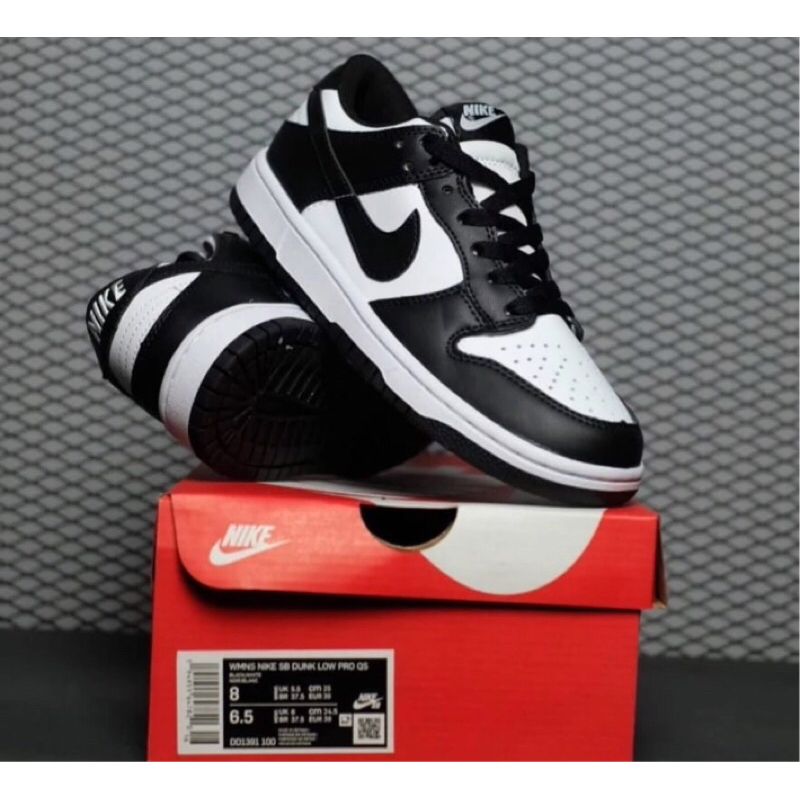 Nike SB Dunk Low Panda Black White 100% Original Material