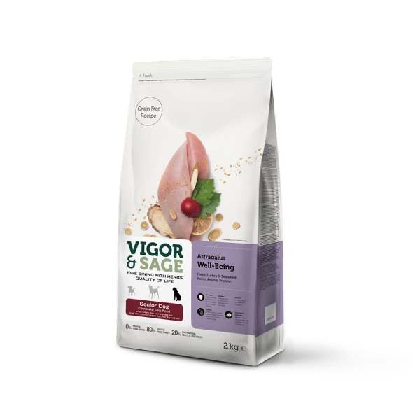 Dog Food Vigor & Sage Astragalus Senior Well Being rasa Turkey Seaweed