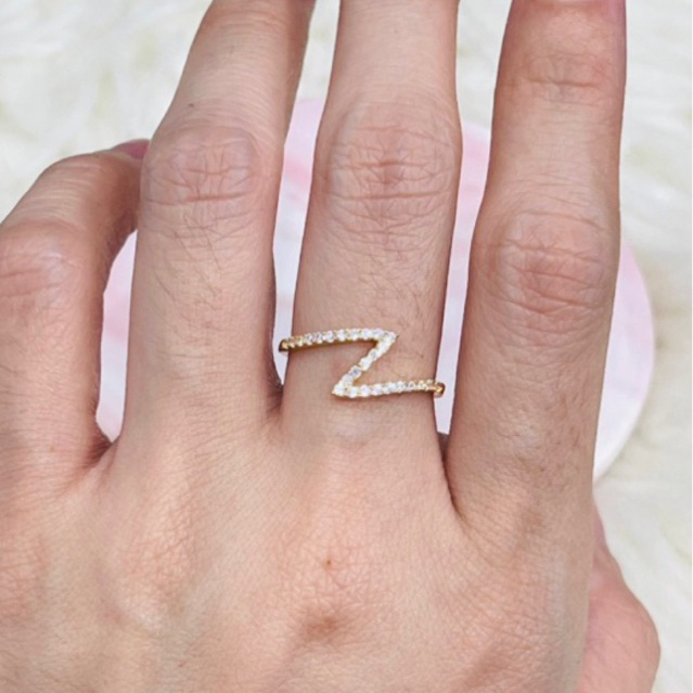 cincin z petir permata elegant uk 13 simple elegant emas asli kadar 875