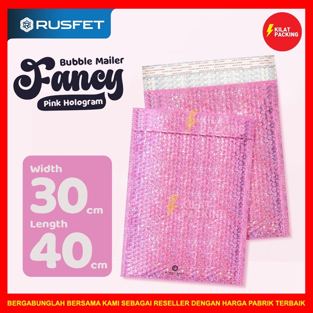 

AMPLOP BUBBLE MURAH|BUBBLE MAILER|BUBBLE PACKING PINK HOLOGRAM 30X40CM