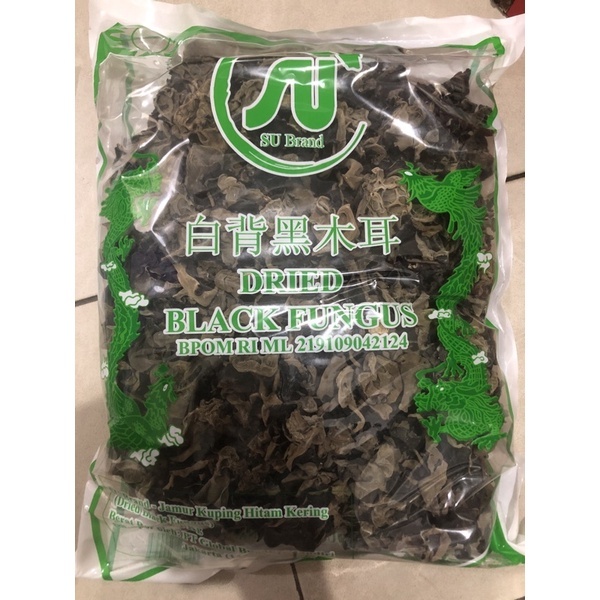 

Jamur kuping Hitam Kering Dried Black Fungus SU Brand 250 gr