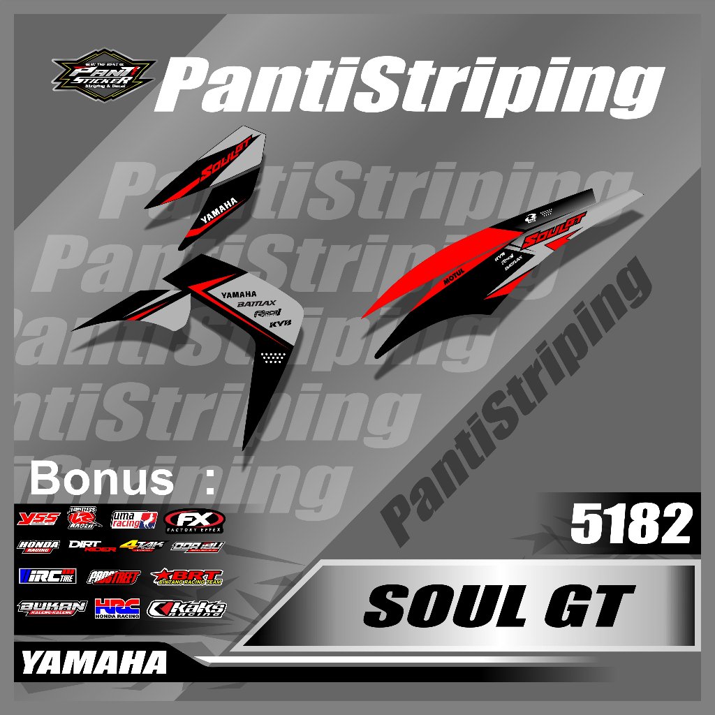 Striping Variasi Motor YAMAHA SOUL GT 115 Semi Full -Sticker skotlet aksesoris soul gt 115 Racing Si